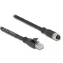 Tīkla kabelis DeLOCK 80595 M12 – RJ-45 Cat5e 10 m Melns