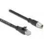 DeLOCK 80585 M12 uz RJ-45 kabelis Cat5e 5 m Melns