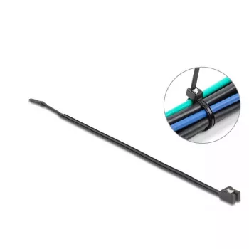 Kabeļu saite DeLOCK 280x4,8mm 50gab melna pašgriezoša
