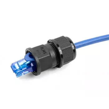 DeLOCK RJ45 caurlaides savienotājs IP67 ūdensnecaurlaidīgs melns