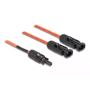 Kabeļa sadalītājs DeLOCK DL4 1 x sievišķais uz 2 x vīrišķais 30 cm sarkans