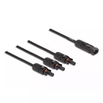 DeLOCK DL4 Saules sadalītāja kabelis 1 x vīrišķais uz 3 x sievišķajiem 35 cm melns