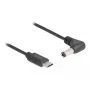 DeLOCK 85399 strāvas kabelis melns 1.5 m USB-C 5.5 x 2.5 mm