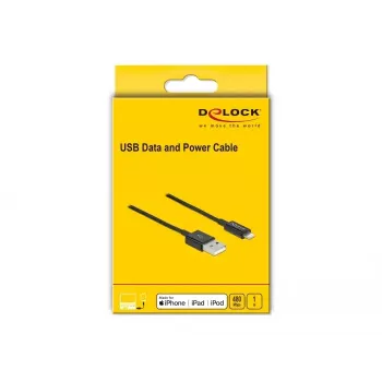 USB datu un uzlādes kabelis DeLOCK 83002 1 m melns