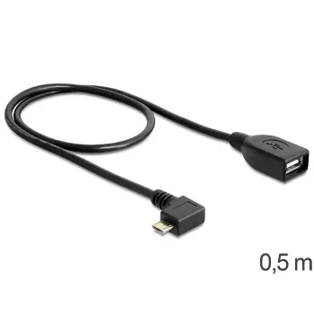 USB kabelis Micro-USB B uz USB A DeLOCK 83271 0.5m Melns