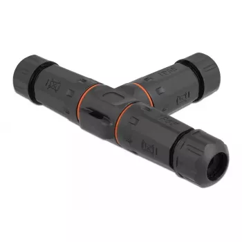 Elektrisko vadu savienotājs DELOCK 86919 — taisns savienotājs, 85–260 V, melns, 25 × 114 mm