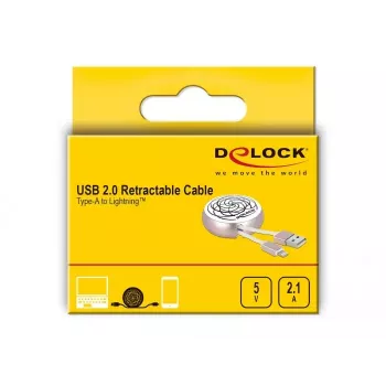 Izvelkamais kabelis DeLOCK USB 2.0 Type-A uz Lightning 85817