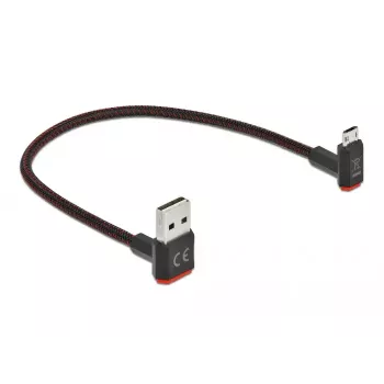 USB kabelis DeLOCK EASY-USB 2.0 Type-A uz Micro-B 0,2m Melns