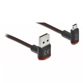 USB kabelis DeLOCK EASY-USB 2.0 Type-A uz Micro-B 0,2m Melns