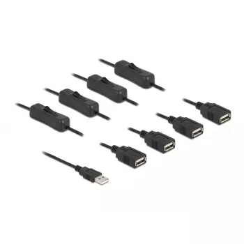 USB Type-A vīrietis uz 4 x USB Type-A sieviete ar slēdzi 1 m DeLOCK 86805