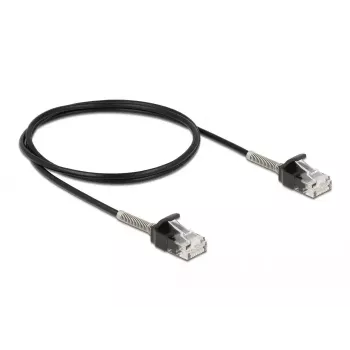 DeLOCK 87016 RJ45-RJ45 tīkla kabelis ar lieces aizsardzību, 1 m, Cat.6A, melns