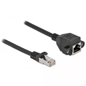 Pagarinājuma kabelis S/FTP RJ45 spraudnis uz RJ45 ligzdu Cat.6A 2 m melns DeLOCK 87002
