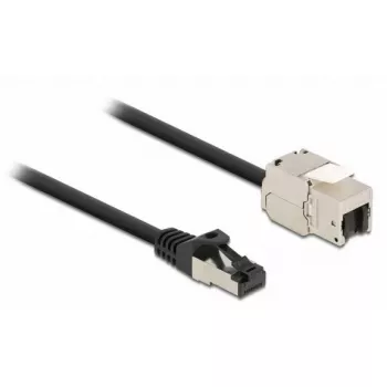 DeLOCK 87025 kabelis RJ45 spraudnis uz Keystone moduli RJ45 ligzda, 50 cm, plakans Cat.6A
