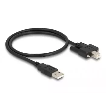 DeLOCK USB 2.0 kabelis Type-A vīriešu uz Type-B vīriešu ar skrūvēm 0.5 m