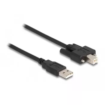 DeLOCK USB 2.0 kabelis Type-A vīriešu uz Type-B vīriešu ar skrūvēm 0.5 m