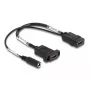 DeLOCK HDMI kabelis 4K 60 Hz ar līdzstrāvas pieslēgumu 2.1 x 5.5 mm 0.30 m paneļmontāžai