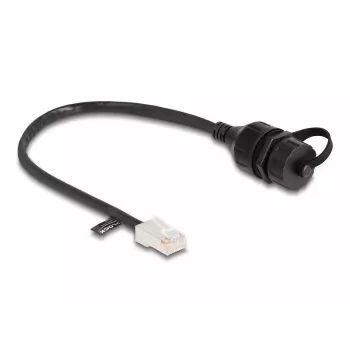 Tīkla kabelis DeLOCK 88012 RJ45 vīrietis uz RJ45 sieviete Cat5e 0,25m Melns