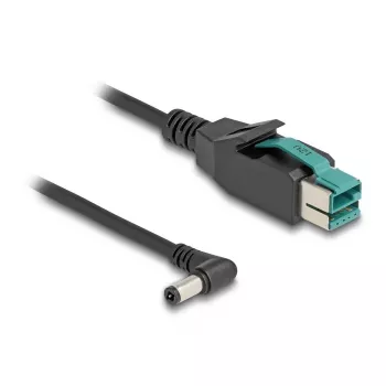 DeLOCK PoweredUSB kabelis vīrietis 12 V uz DC 5,5 x 2,5 mm vīrietis leņķis 2 m
