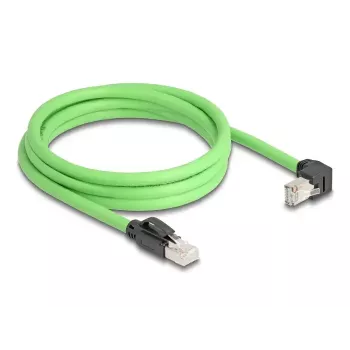 Tīkla kabelis DeLOCK RJ45 Cat.6A leņķveida uz leju 2m zaļš