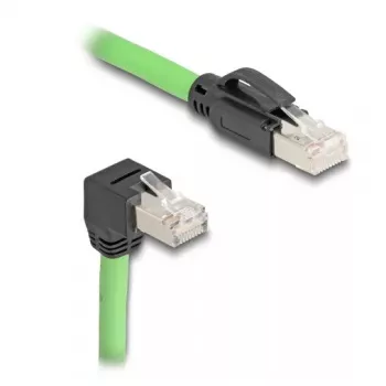 Tīkla kabelis DeLOCK RJ45 Cat.6A leņķveida uz leju 2m zaļš