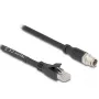 Tīkla kabelis DeLOCK 80577 M12 – RJ-45 Cat5e 1m Melns