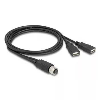 DeLOCK sensora/aktatora kabelis 1 m M12 2 x USB Type-A Melns 60290