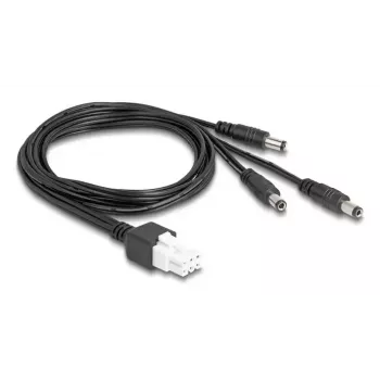 DeLOCK 90168 kabelis Mini-Fit 6 pin to 3x DC 5.5x2.5 mm spraudnis, 1 m, melns