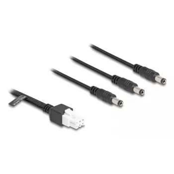 DeLOCK 90168 kabelis Mini-Fit 6 pin to 3x DC 5.5x2.5 mm spraudnis, 1 m, melns