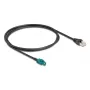 Koaksiālais kabelis DELOCK 90697 — 1 m, HSD Z uz RJ-45, Melns/Zils