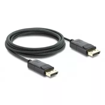 DELOCK Coaksiālais DisplayPort kabelis 8K 60 Hz, DisplayPort uz DisplayPort, 2 m, melns, pīts