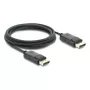 DELOCK Coaksiālais DisplayPort kabelis 8K 60 Hz, DisplayPort uz DisplayPort, 2 m, melns, pīts
