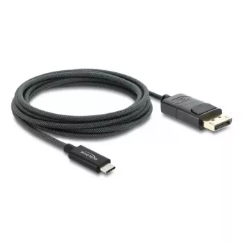 DELOCK koaksiālais USB Type-C uz DisplayPort kabelis (DP Alt Mode) 4K 60 Hz, 2 m, melns