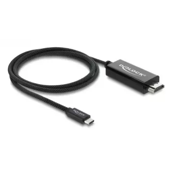 DELOCK koaksiālais USB Type-C uz HDMI kabelis (DP Alt Mode) 4K 60 Hz, USB-C uz HDMI, 1 m, melns