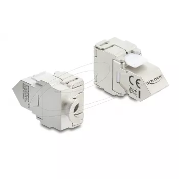 Delock 90938 Keystone modulis RJ45 uz LSA Cat.6A, 45 grādu leņķī, ekranēts, bez instrumentiem