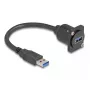 DeLOCK D-Type USB kabelis, Type-A vīrietis uz Type-A sieviete, 20 cm, 5 Gbps