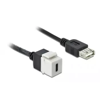 Keystone modulis DeLOCK 86391 USB C plakans melns balts