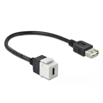 Keystone modulis DeLOCK 86391 USB C plakans melns balts