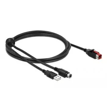PoweredUSB kabelis DeLOCK 85941 24V USB Type-A Mini-DIN 2m
