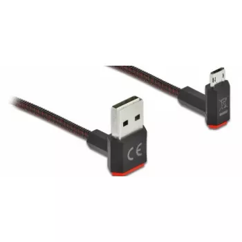 USB kabelis DeLOCK EASY-USB 2.0 Type-A uz Micro-B 1m Melns