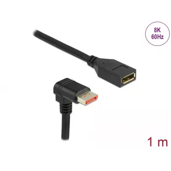 DeLOCK DisplayPort pagarinātājs 90° leņķī uz leju 8K 1m