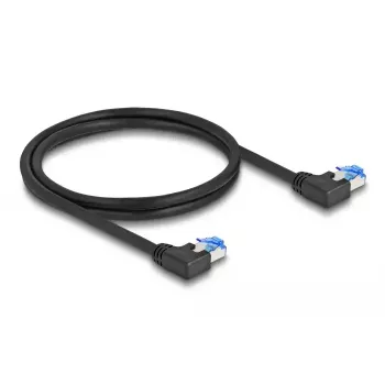 DeLOCK RJ45 tīkla kabelis Cat.6A S/FTP kreisais leņķa 3 m melns