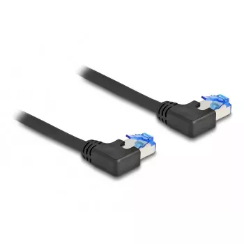 DeLOCK RJ45 tīkla kabelis Cat.6A S/FTP kreisais leņķa 3 m melns