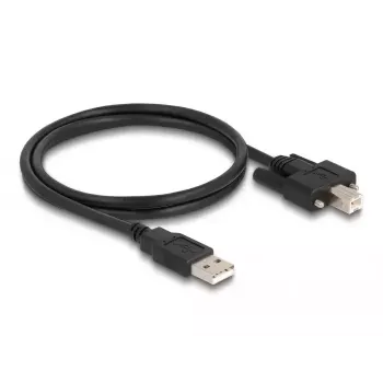 DeLOCK USB 2.0 kabelis Type-A vīriešu uz Type-B vīriešu ar skrūvēm 1 m