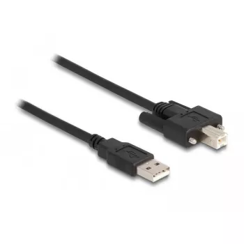 DeLOCK USB 2.0 kabelis Type-A vīriešu uz Type-B vīriešu ar skrūvēm 1 m