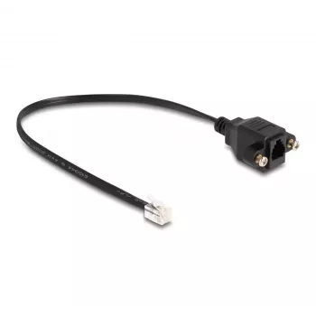 DeLOCK RJ10 spraudnis uz RJ10 ligzdu kabelis 30 cm melns