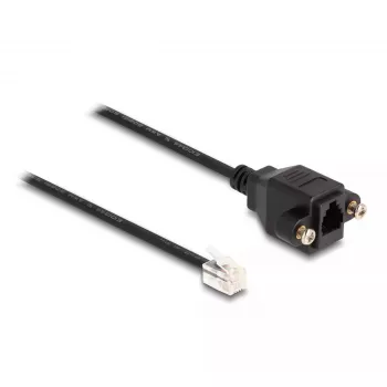 DeLOCK RJ10 spraudnis uz RJ10 ligzdu kabelis 30 cm melns