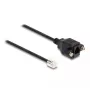 DeLOCK RJ10 spraudnis uz RJ10 ligzdu kabelis 30 cm melns