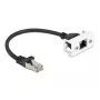 DeLOCK tīkla pagarinātājkabelis Cat.6A 25 cm S/FTP RJ45 Melns