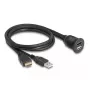 DeLOCK HDMI-A vīrišķais un USB 2.0 Type-A vīrišķais uz HDMI-A sievišķais un USB 2.0 Type-A sievišķais ūdensnecaurlaidīgs kabelis 1 m
