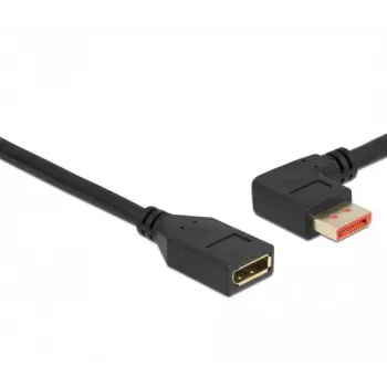 DisplayPort pagarinātāja kabelis DeLOCK 87076 3m 8K 60Hz vīrišķais 90° pa kreisi leņķa uz sievišķo